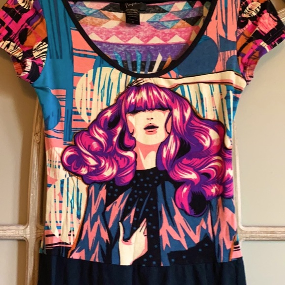 Graphic print mini dress by profile. - Picture 6 of 10